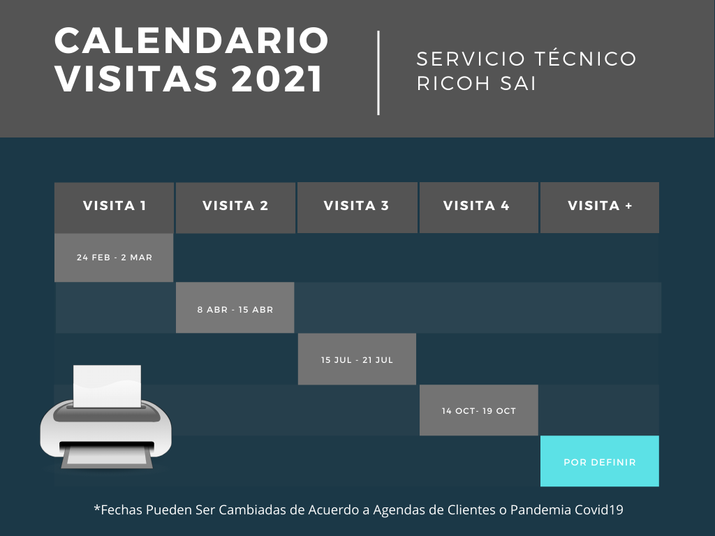 calendario servicio tecnico ricoh